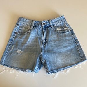 Twelve By On Twelfth Women's High Rise distressed shorts